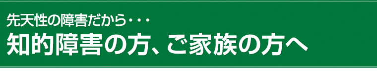 知的障害の方、ご家族の方へ