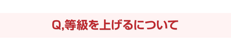 Q,等級を上げるについて