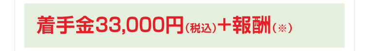 着手金33,000円（税込）+報酬（※）