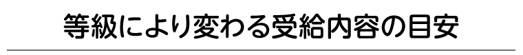 等級により変わる受給内容の目安